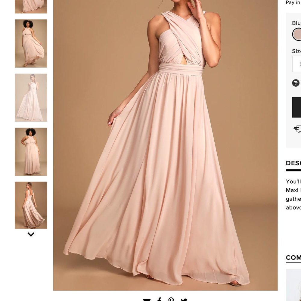 Divine Inspiration Blush Halter Maxi Dress